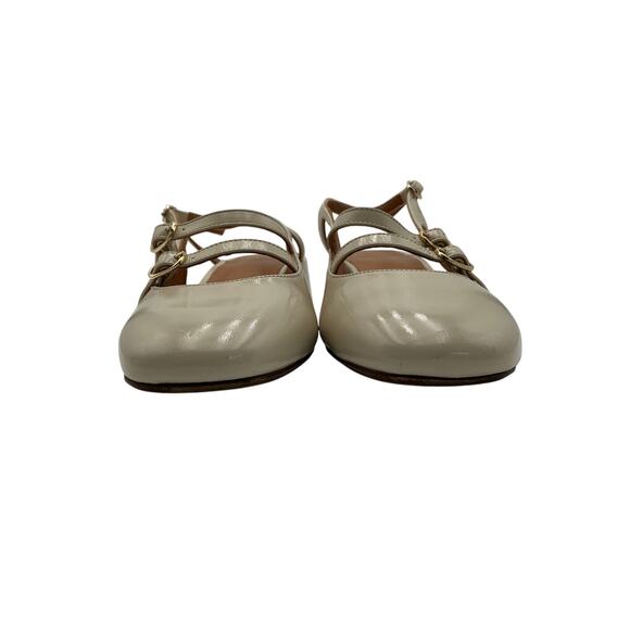 Sézane 'Paula' Beige Leather Babies Size 6 - Picture 4 of 6